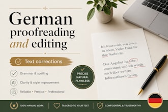 professionally proofread and edit german texts
