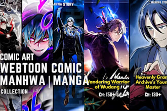 draw anime manga art manhwa webtoon cover light novel graphic novel book cover