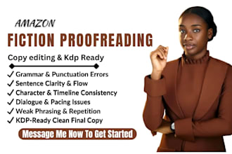 proofread and edit amazon kdp book, copyeditor, fiction proofreading