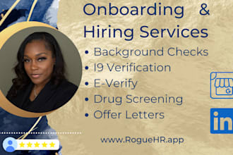perform employee onboarding and hiring services