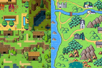 create pixel tileset pixel tilemap pixel character topdown tiles game art sprite
