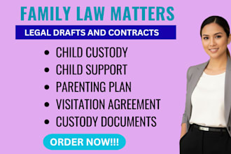 draft child custody, visitation, and child support documents