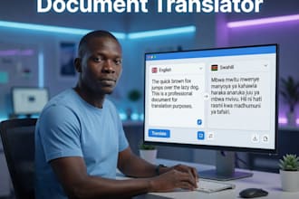 do document translation to english and swahili for you
