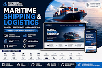 design modern maritime shipping logistics cargo marine services website