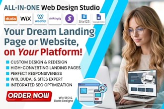duda website design site123 google sites wix landing page strikingly weebly seo