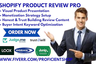 set up shopify product review judgeme loox ag junip trustwill doran yotpo vitals