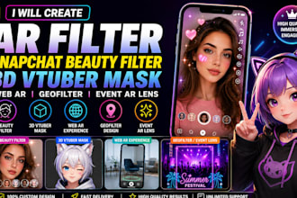 ar filter snapchat beauty filter 3d vtuber mask web ar geofilter event ar lens