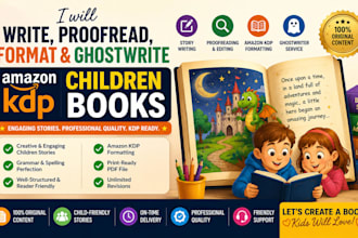 amazon kdp children book script writing proofreading formatting ghostwriter