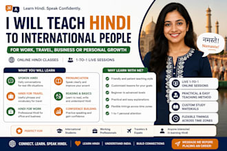 teach spoken hindi to international students and professionals