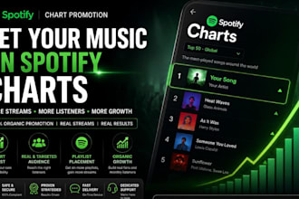 chart your spotify music to top 100 spotify chart using real organic growth