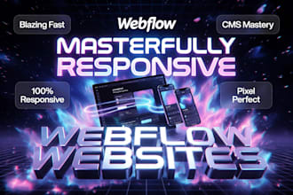 do webflow website design, redesign, webflow landing page or clone website