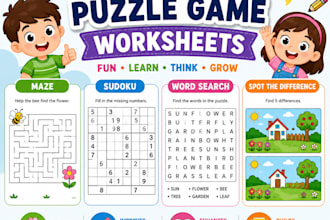 design kids activity book maze sudoku and word search amazon kdp crosswords