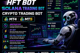 build arbitrage bot, hft bot, solana trading bot, crypto trading bot, mt4 mt5