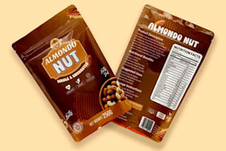 design food pouch packaging snack bag and doypack with mockup