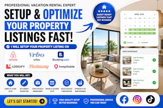 setup property listing on airbnb vrbo booking com lodgify hostaway hospitable
