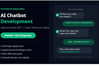 build an ai chatbot for your website or gohighlevel to capture leads