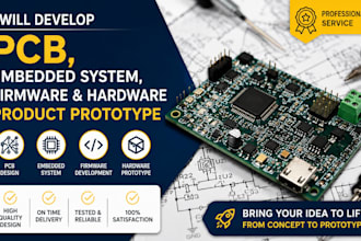 develop pcb, embedded system, firmware and hardware product prototype
