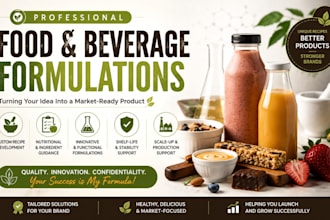 develop professional food and beverage formulations