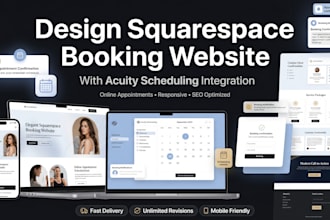 design squarespace appointment booking website with acuity scheduling