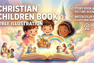 illustrate christian children book story and bible stories