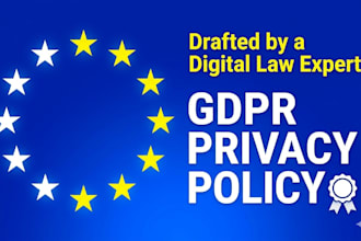 draft a professional gdpr privacy policy and cookie policy