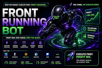 develop front running bot, solana volume bot, arbitrage bot, copy trading bot