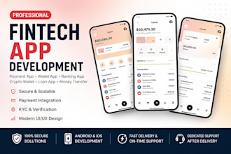 develop a fintech app payment app wallet app and money transfer app