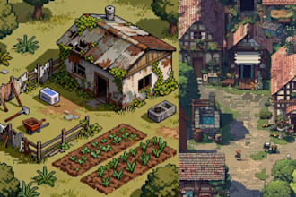 do isometric pixel art character background 2d pixel tileset 8 direction sprite