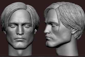 sculpt realistic 3d head bust model zbrush face likeness stl files for printing