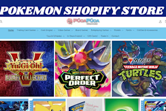 design a high converting pokemon website on shopify store