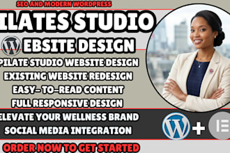pilate studio website, yoga studio website, wellness website, fitness studio web