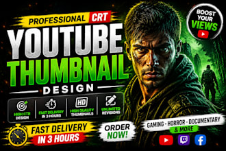 design best crt youtube thumbnail in 3hrs