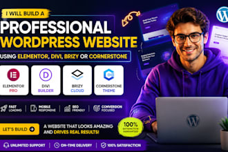 professional wordpress website using elementor, divi, brizy, or cornerstone