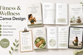 design canva ebook, workbook, lead magnet for fitness and wellness coaches