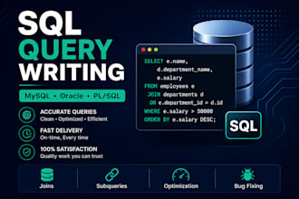 write sql queries and fix database issues