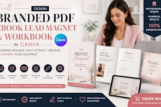 design branded PDF ebook lead magnet and workbook in canva