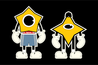 create cool clean 2d vector cartoon illustrations