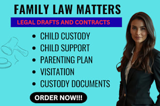 draft child custody, visitation, and child support documents