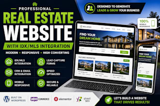 design a modern real estate website with idx mls and CRM integration