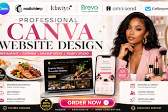 canva restaurant catering service makeup artist beauty studio website design