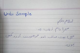 write beautiful urdu or english handwritten notes and assignments