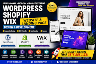 build wordpress, shopify, wix, ecommerce and dropshipping store that converts