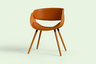 create modern 3d chair furniture modeling