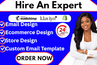 design custom email template ecommerce design klaviyo mailchimp email design