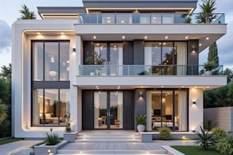 create house facade exterior rendering residential design architectural render