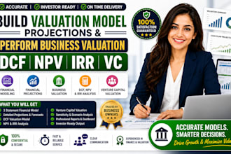 build valuation model, projections, perform valuation dcf npv irr vc