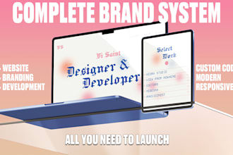 luxury brand identity and custom landing page or website