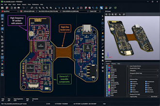 pcb design schematic rf multilayer, rigid flex wearable iot board layout, jlcpcb