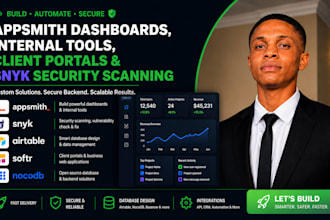 do appsmith dashboard internal tools client portals and snyk security scanning