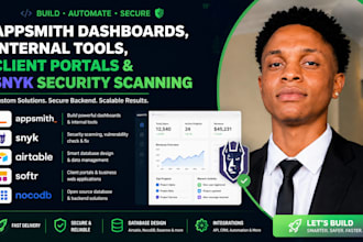 do appsmith dashboard internal tools client portals and snyk security scanning